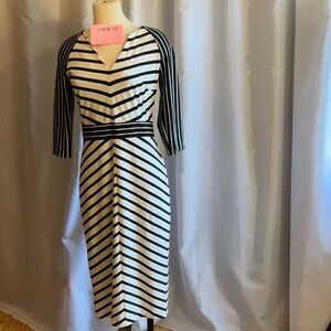 MIDI  length dress in size small in cream & black by NEW YORK & COMPANY